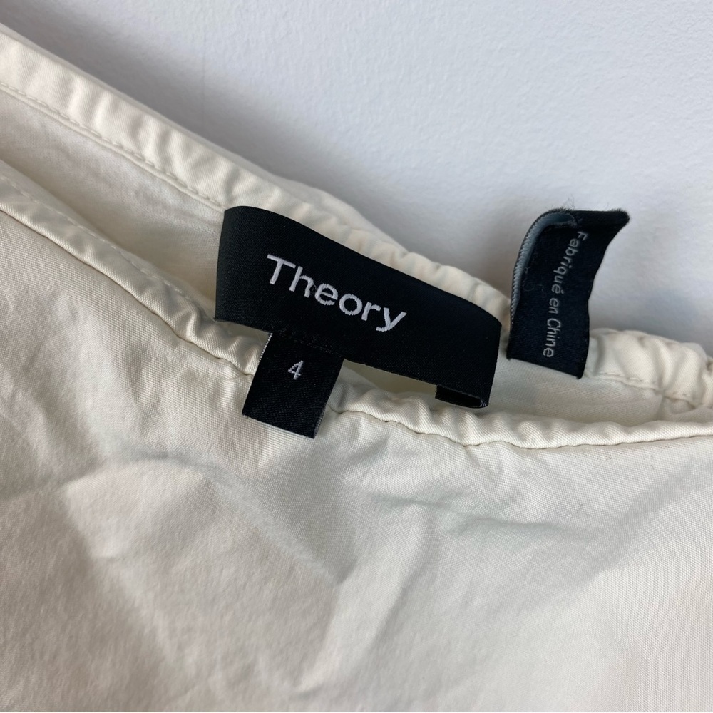 THEORY • Alexandra Poplin One Shoulder Ruffle Dress - Picture 5 of 9